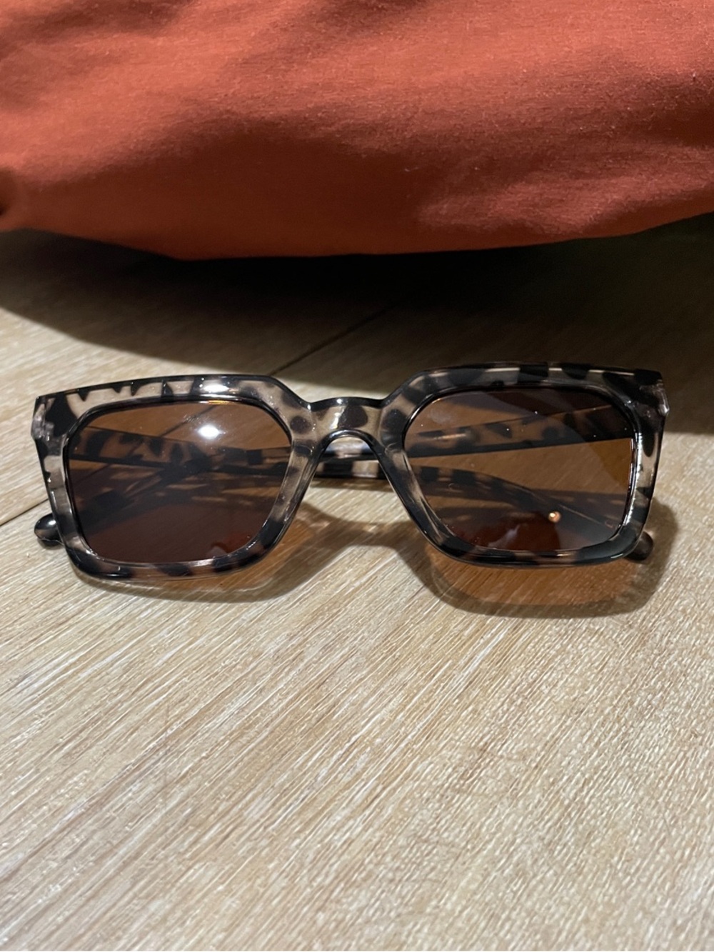 Tortoiseshell Square Sunglasses — Brown Lenses